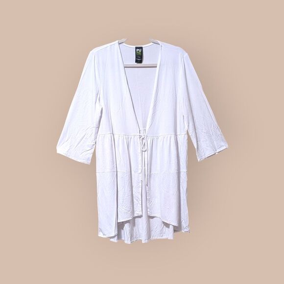 Pure Essence Elegant White Cardigan Sweater size Large - Picture 1 of 11